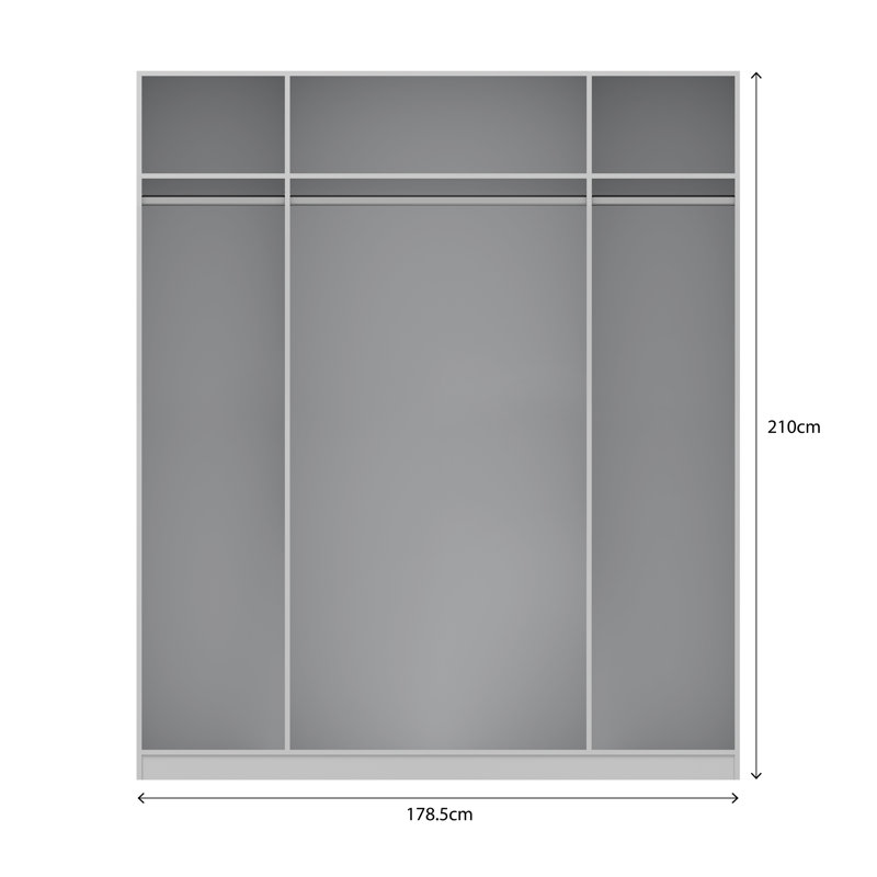 Fitchett 4 Door Manufactured Wood Wardrobe, Oak/White