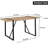 55" Industrial Rustic Dining Table, Tabletop, Black Metal Frame, Seats 4-6, Stain-, For Kitchen & Living Room Table Tabletop, Legs, Fits-159883237