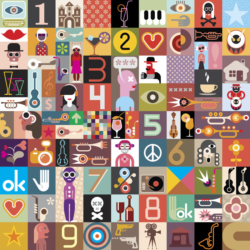 Art Collage - Wrapped Canvas Print, 30cm H x 30cm W