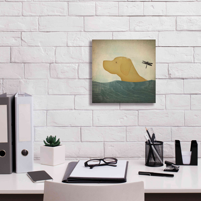 «Yellow Dog Swim» par Ryan Fowler, H 12 po x l 12 po x P 0,75 po