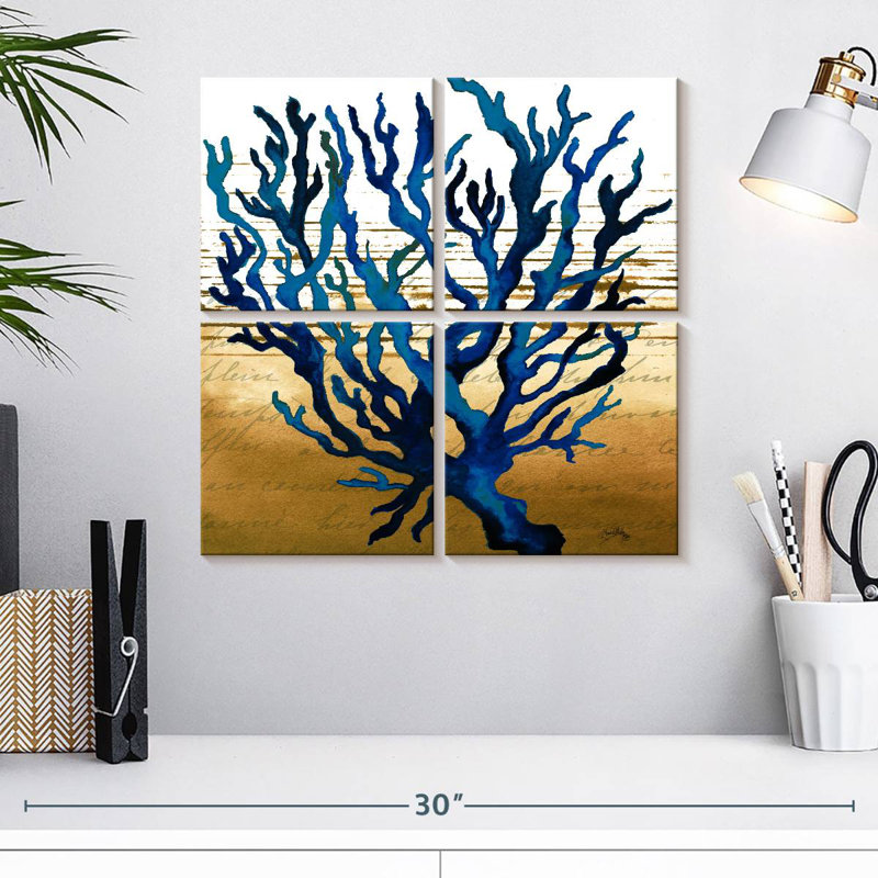 Bleu corail Brampt, H 18 po x l 18 po