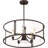 Concerto 6-Light Indoor Antique Bronze Chandelier with White Semi-Transparent Polymer Drum Shade