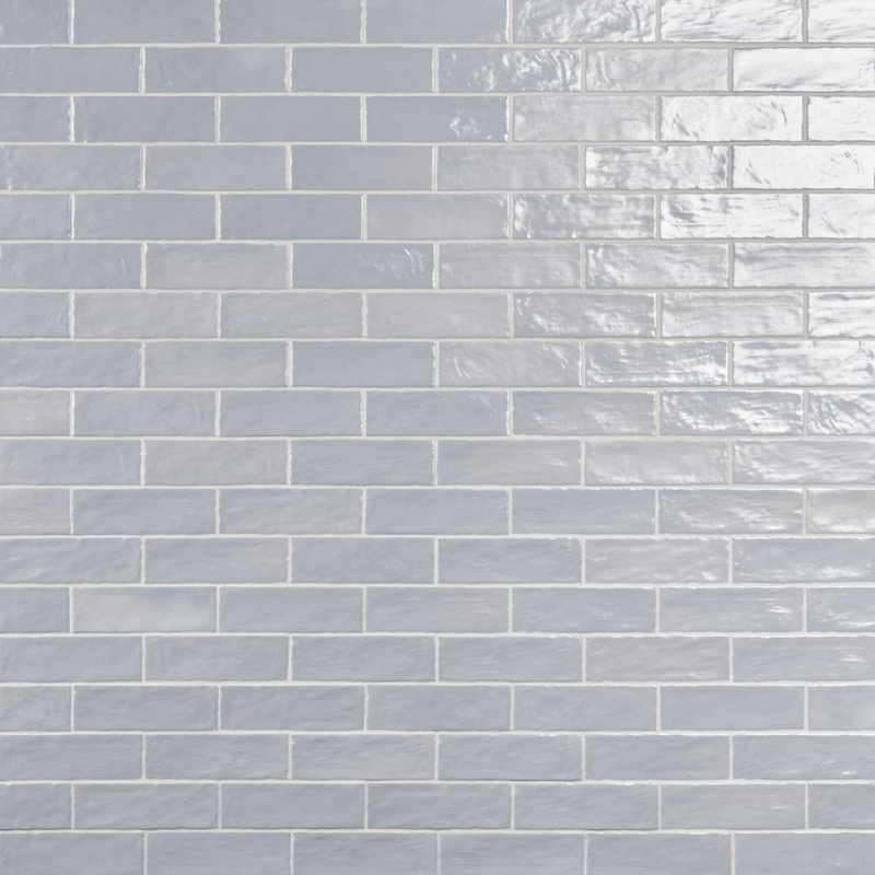 Montauk 2x8 Mixed Finish Ceramic Tile, Sky Blue