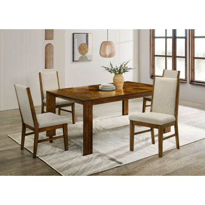 5pc Rectangular Dining Table Set for Dining Room, 4 Chairs with 1 Table for Dining Room