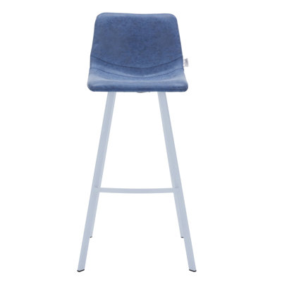 Tabouret de bar 41 po en cuir avec pieds en acier inoxydable