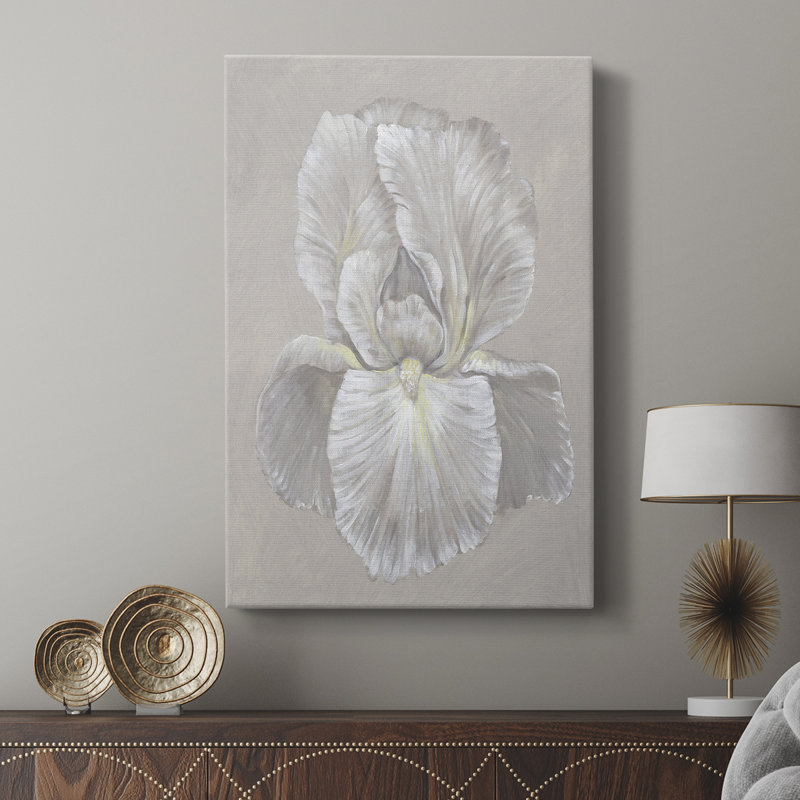 White Iris I -Custom Wrapped Gallery Cavas, 27" H x 18" W