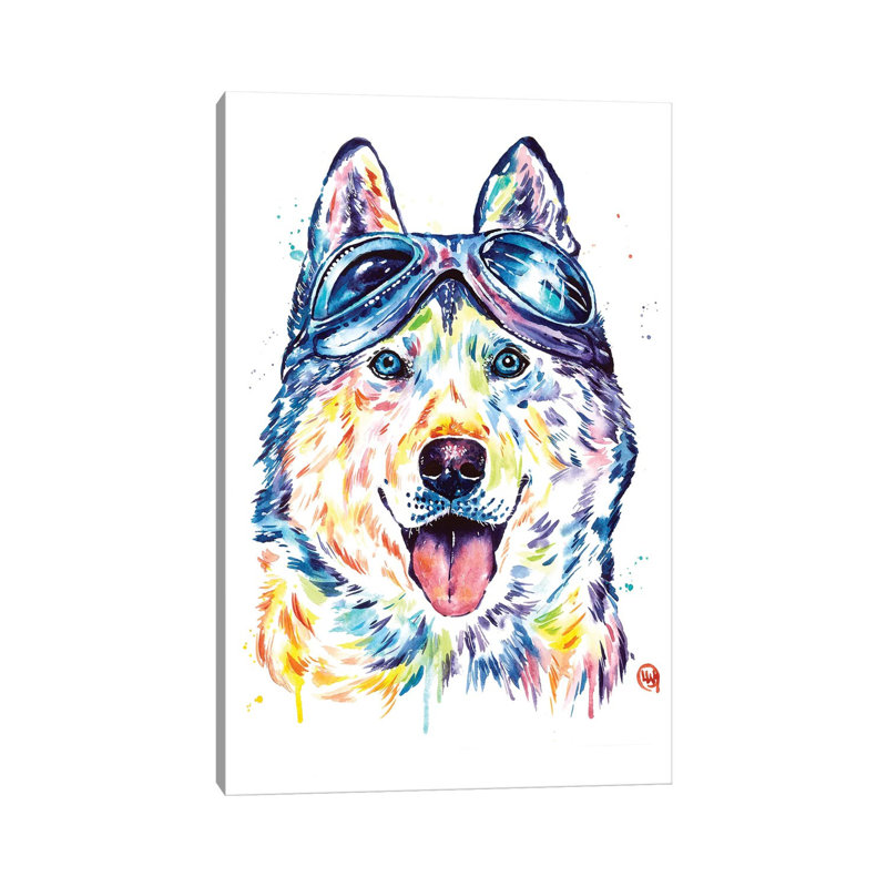 Husky Aviators by Lisa Whitehouse - Wrapped Canvas Gallery-Wrapped Canvas Giclée, 30.48cm H x 20.32cm W