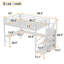 Grand lit mezzanine double en métal avec bureau en forme de L, garde-robe, escalier de rangement, DEL et USB, lit mezzanine haut pour adolescents et adultes, blanc-1439127494-1439127493
