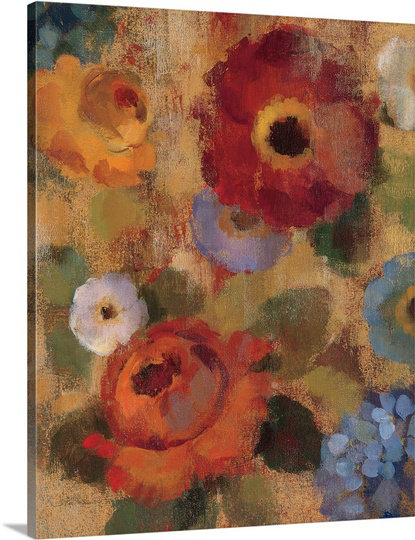 «Jacquard Floral II» par Anieyah, reproduction d'art sur toile, H 30 po x l 24 po x P 1,25 po