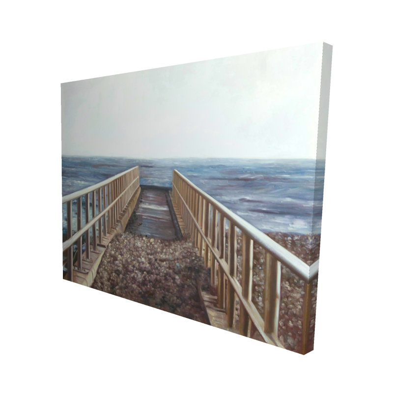 Relaxing Beach Bathroom Bridge Canvas | Home Decor Art
