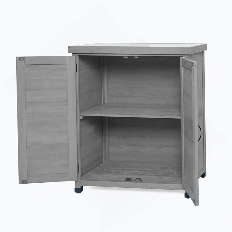 Banc de rempotage avec armoire de rangement et plateau de table en métal pour patio extérieur, table de poste de travail extérieur