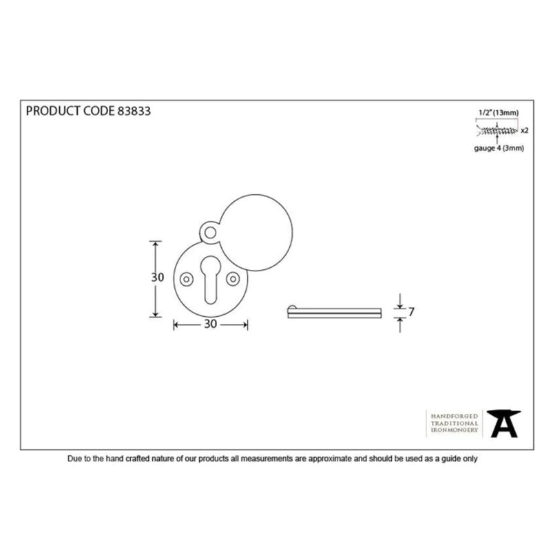 Escutcheon Satin Chrome, Ebony