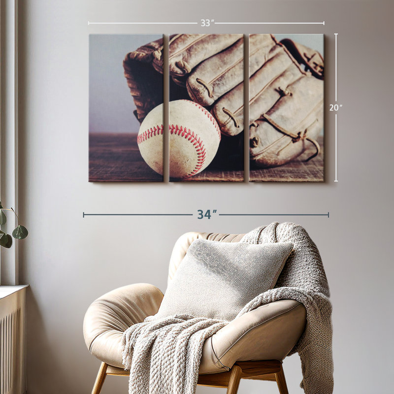 " Baseball Memorabilia ", 20" H x 33" W x 1.25" D