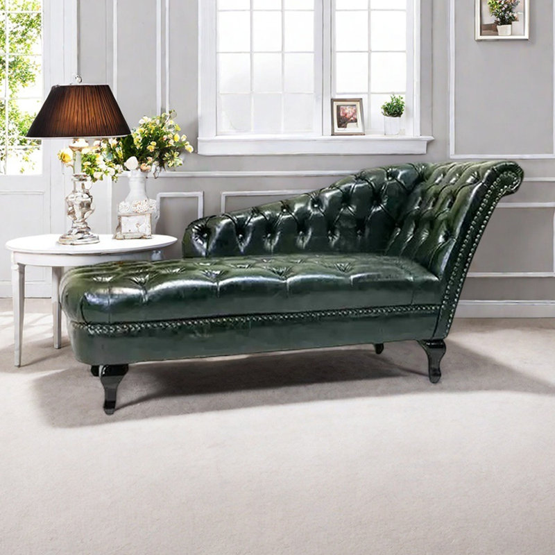 Chaise longue d'intérieur Modern Living, Vert foncé, Orienté à droite