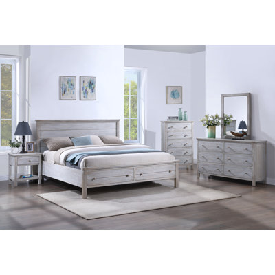 Geneva - Storage Bed - Queen - Distressed White Finish