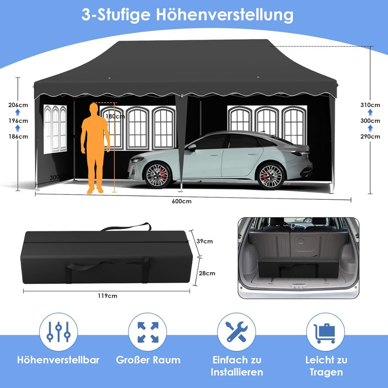 6m x 3m Iron Gazebo