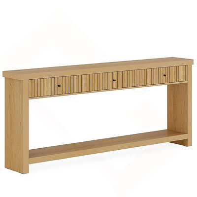 Modern Wooden Sofa Table With Durable Engineered Wood Top And Ample Storage, Perfect For Stylish And Functional Living Spaces.