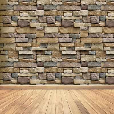 Bellfield Peel & Stick Brick Wall Mural