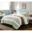 Courtepointe double / grand 6 avec coussins décoratifs - sauge, coton, literie de style double / grand, bride, option chambre à coucher de charme
