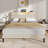 Modern Upholstered Bed Frame with Storage Headboard, LED Lights & Charging Station, Heavy Duty Wooden Slats Support, No Box Spring Needed-798503566-798503561