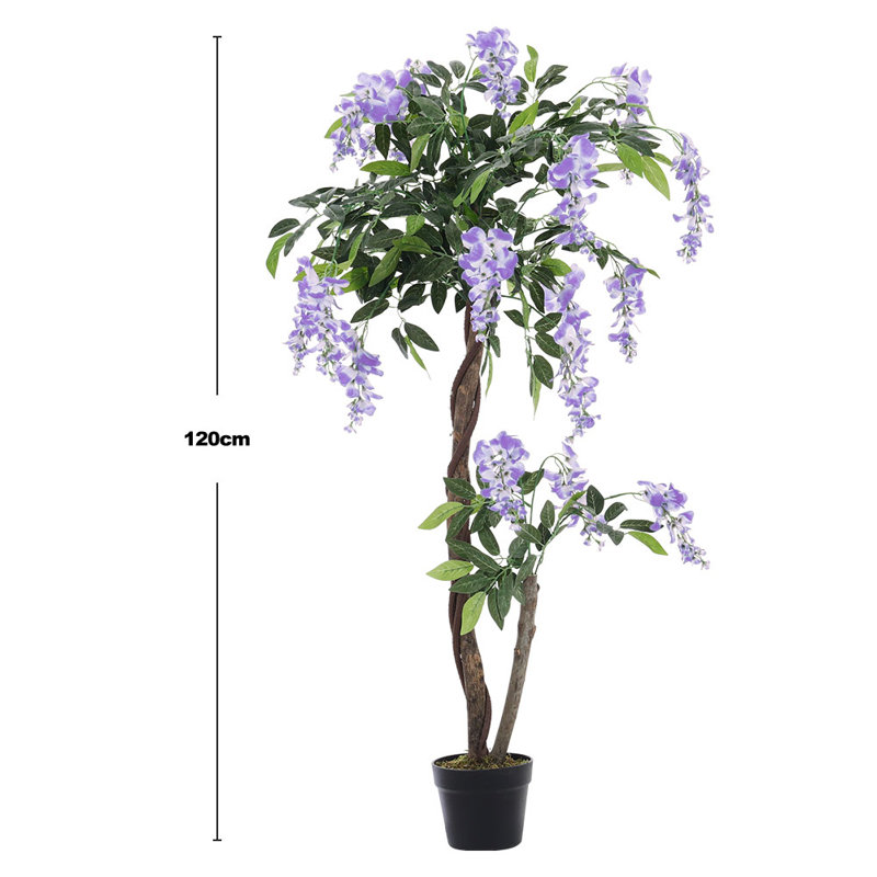 107Cm Artificial Flowering Tree in Pot for Home Decor Purple