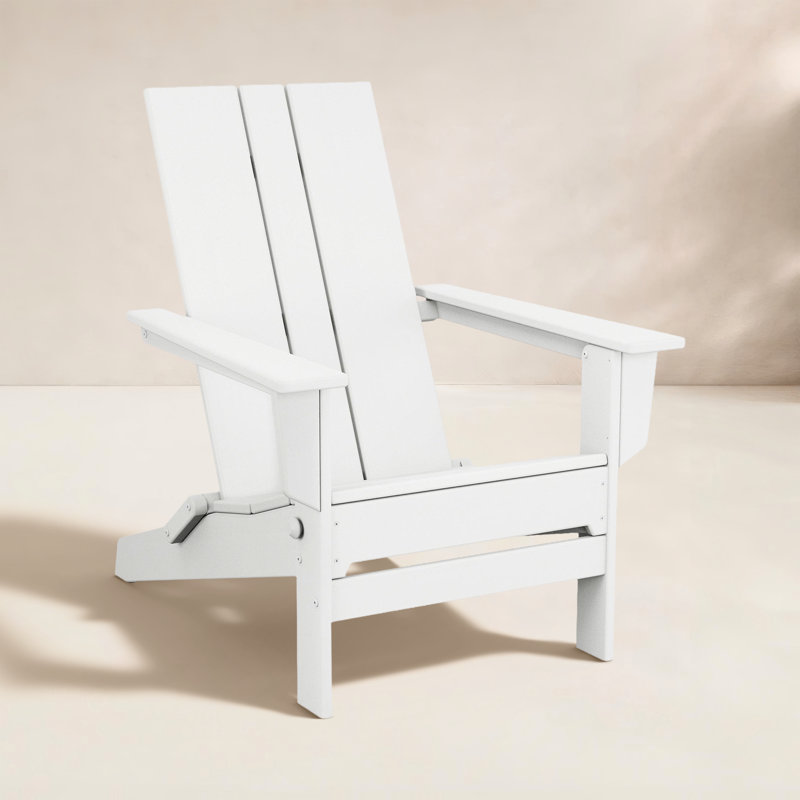 POLYWOOD x AllModern Folding Adirondack Chair, White