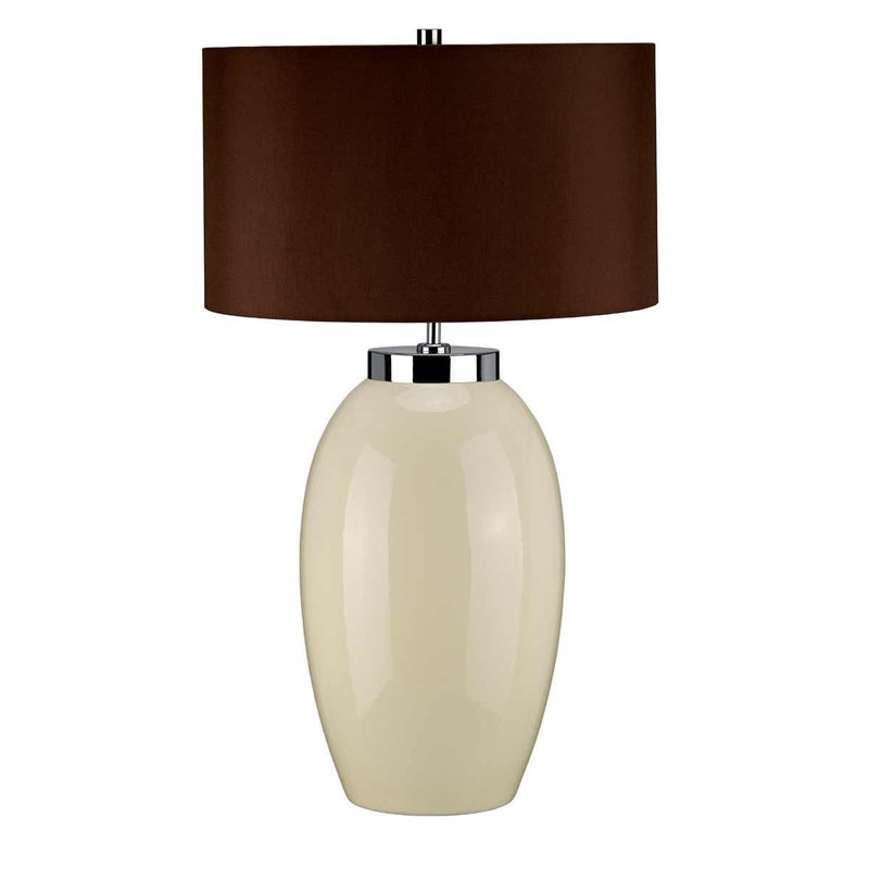 Athalie Porcelain Table Lamp, Cream, Brown