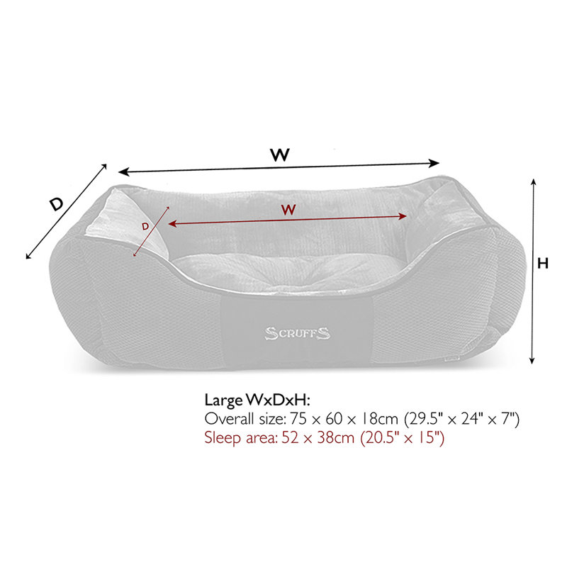 Chester Polyester Pet Bed, Chocolate/Tan, 19cm H x 75cm W x 60cm D