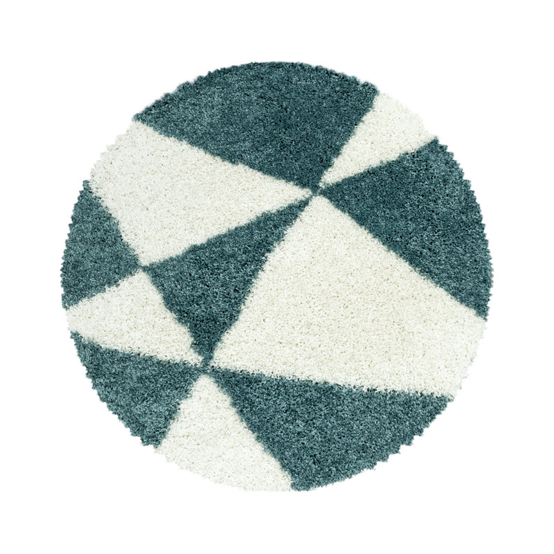 Tappahannock Shaggy Blue/Beige Rug, Round 200cm