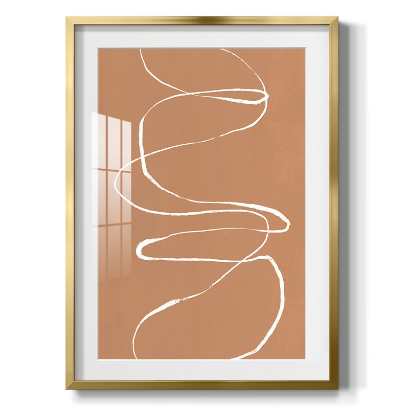 «Terracotta Drift I», reproduction encadrée de qualité supérieure - prête à être accrochée, H 20 po x l 16 po, Blanc