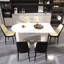Ensembles de table de salle à manger en MDF crème moderne avec chaises en polyuréthane, idéal pour la maison et la cuisine