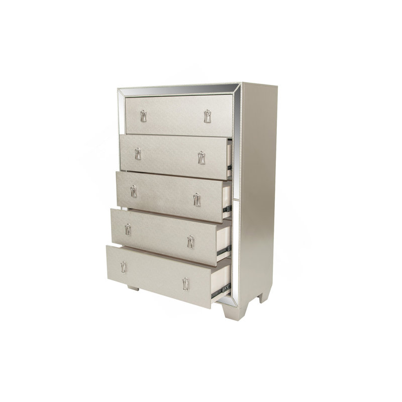 Meuble de chambre traditionnel à finition argentée 1 pièce