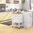 Narrow Rolling Kitchen Island with Rubberwood Top, Storage Drawer, and Cabinet for Space-Saving Convenience-988681363