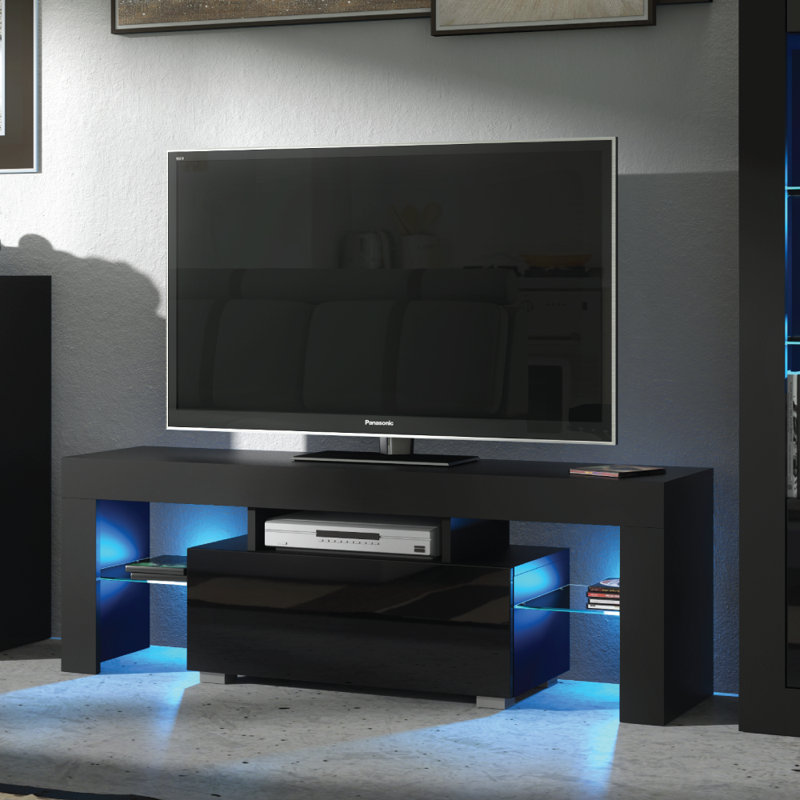 Ashvika Unfinished TV Stand for TVs up to 48", Black