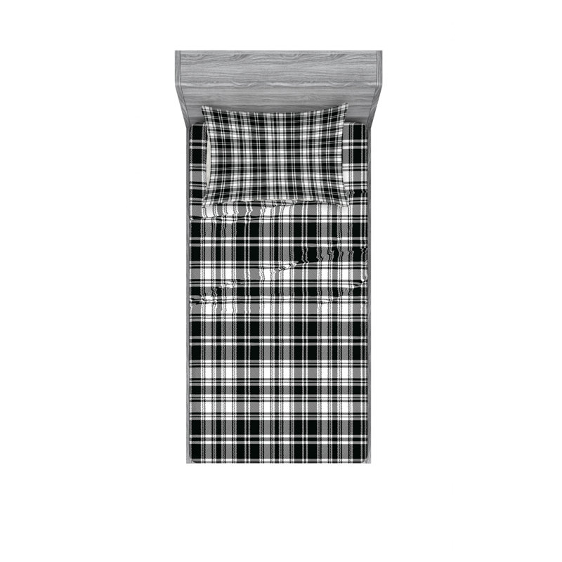 Microfiber Plaid Sheet Set, Twin