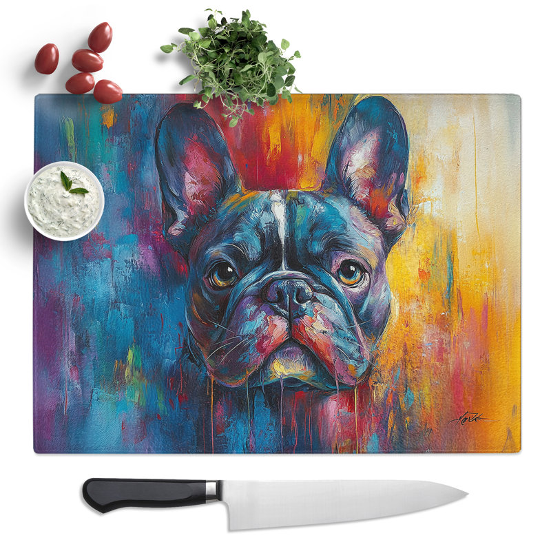 French Bulldog Vol.4  Glass Chopping Board