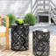 Table d'appoint en métal (lot de 2), style moderne avec détails en fer découpé, structure thermolaquée noire, sans assemblage, 35 cm (l) x 35 cm (p) x 45,7 cm (h) et 30 cm (l) x 30 cm (p) x 40 cm (h) (côté de 2).