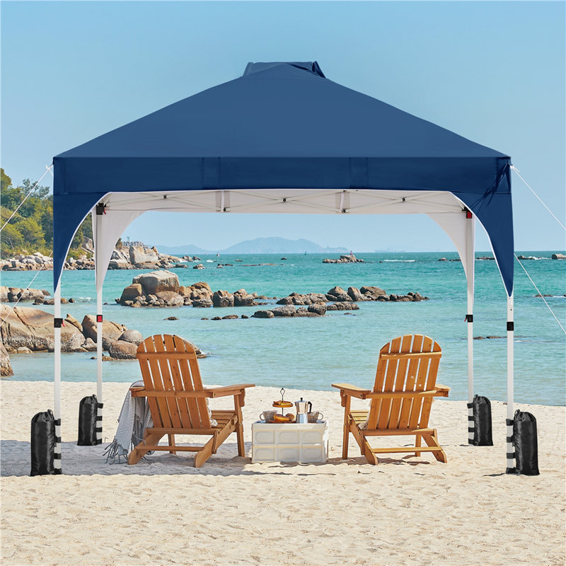 3m x 3m Iron Pop-Up Gazebo, Navy Blue