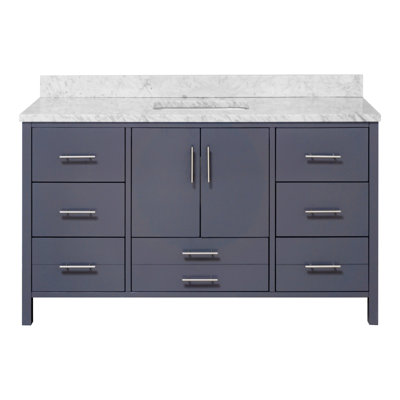 Kiara 60" Carrara Marble Single Bathroom Vanity