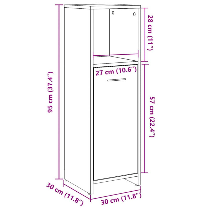 Avroham Bathroom Cabinet, Old Wood