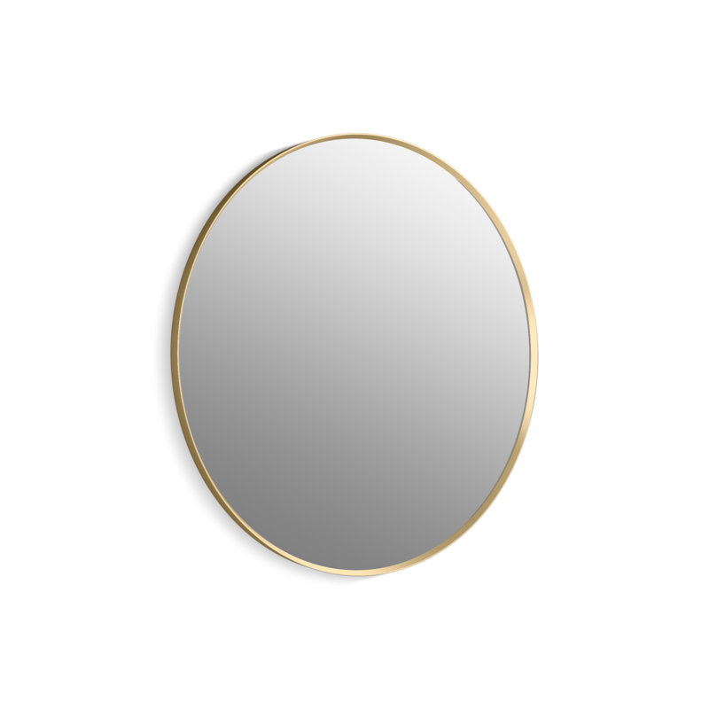 Essential Round Wall Mirror, Bathroom/Vanity Mirror with Frame, Moderne Brushed Gold, 42" H  x 42" W x 1.38'' D