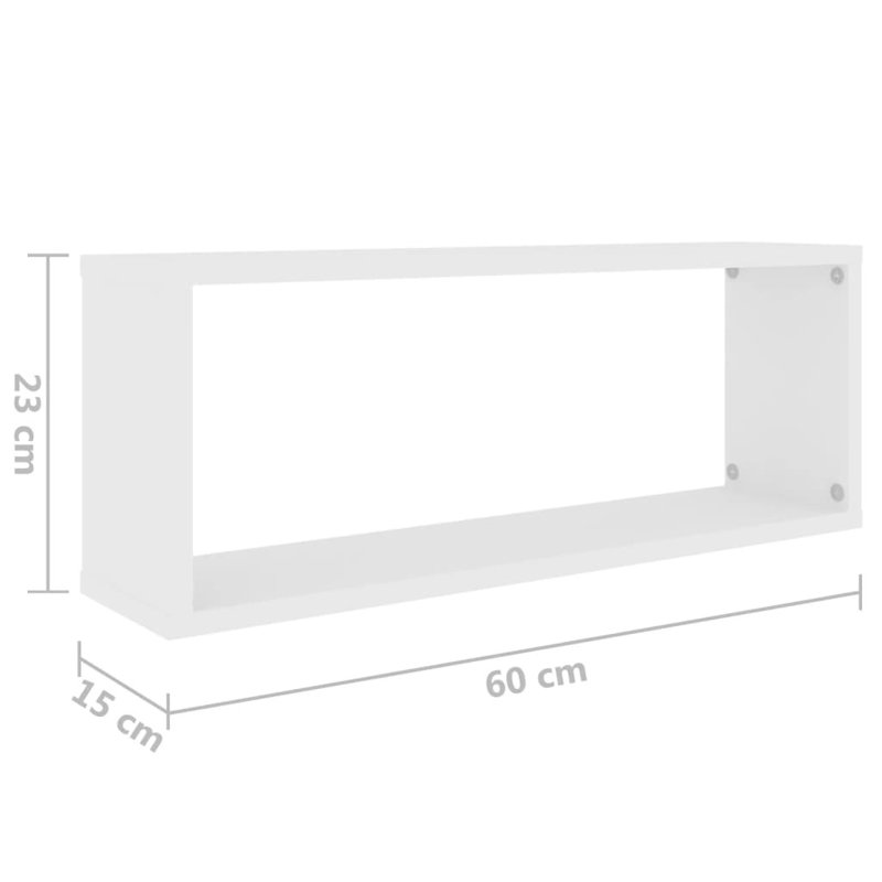 Étagère murale cubique en bois d'ingénierie vidaXL 2/4 / 6x Multicolore, H 9,06 po x l 23,62 po x P 5,91 po, Blanc