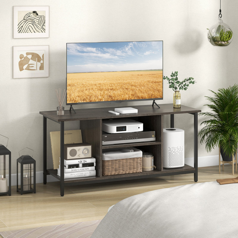 TV Stand for TV Up to 50”, Entertainment Center w/Charging Station, USB & Type C Ports & Adjustable Shelf