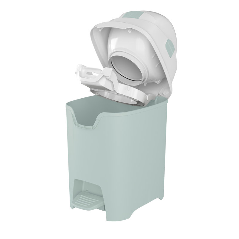 Foundations Hands-free Mini Diaper Pail, Green, Green