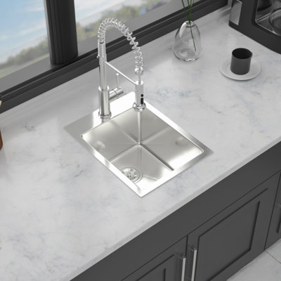 Stainless Steel Drop-In Kitchen Sink - 15X20  Topmount Sinks 16 Gauge Single Bowl