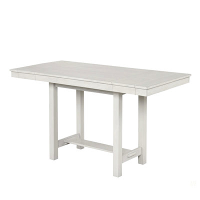 Rustic White Oak Dining Table W Leaves Block Trestle Base 1Pc Table Dining Room Furniture