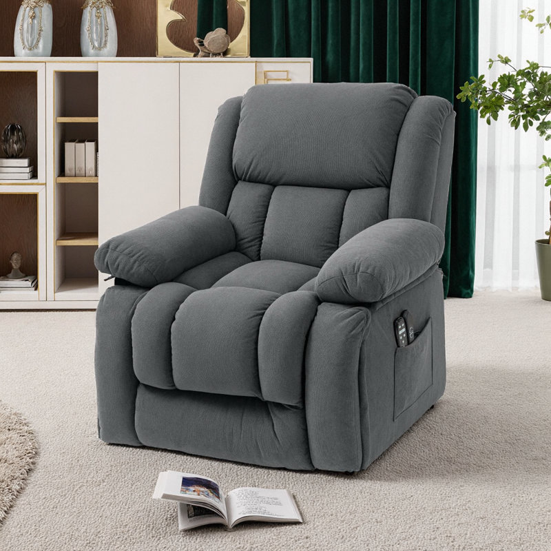 Plush Electric Recliner with Power Lift, Vibrating Massage & Lumbar Heat – Ultimate Relaxation Lounge