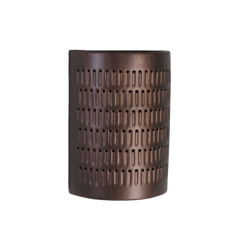 Carely Ceramic Outdoor Wall Light, LED Bulb Included, Rubbed Copper, 13" H x 9.5" W x 5" D