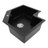 26.77" W Black Irregular Corner Undermount Kitchen Sink