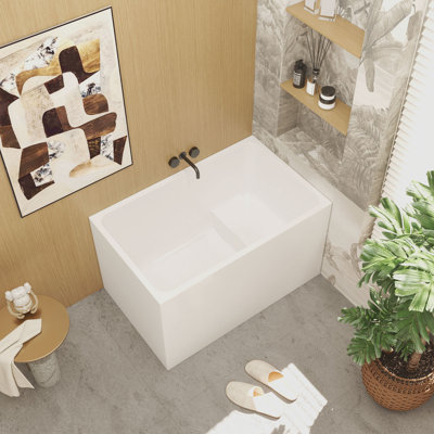 47" Acrylic Freestanding Bathtub With Seat